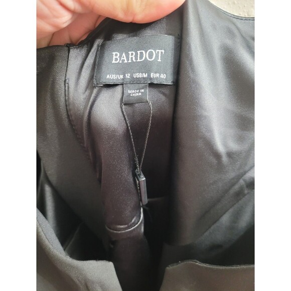 Bardot Women's Black Kristen Flounce Ruffle Hem Midi Cocktail Dress Sz 8 NWOT - Picture 3 of 8